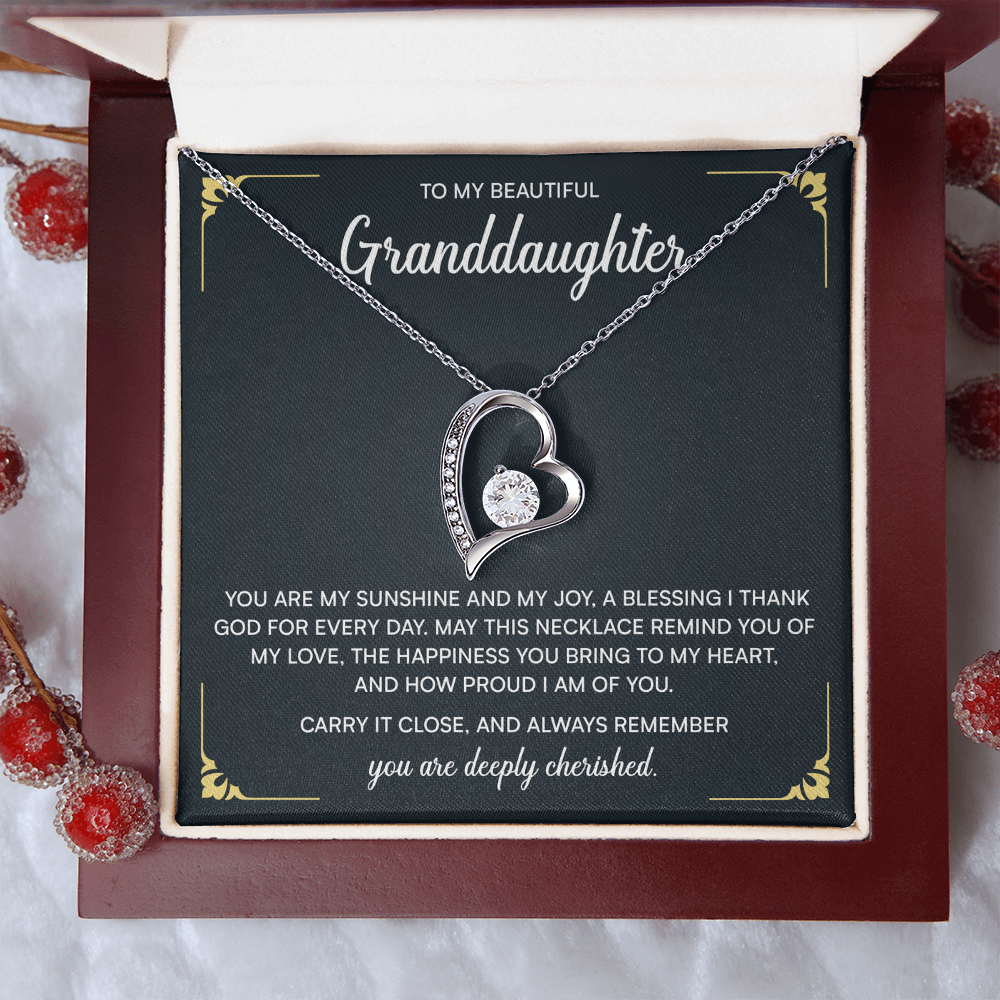 To My Granddaughter Necklace, Christmas Birthday Gifts