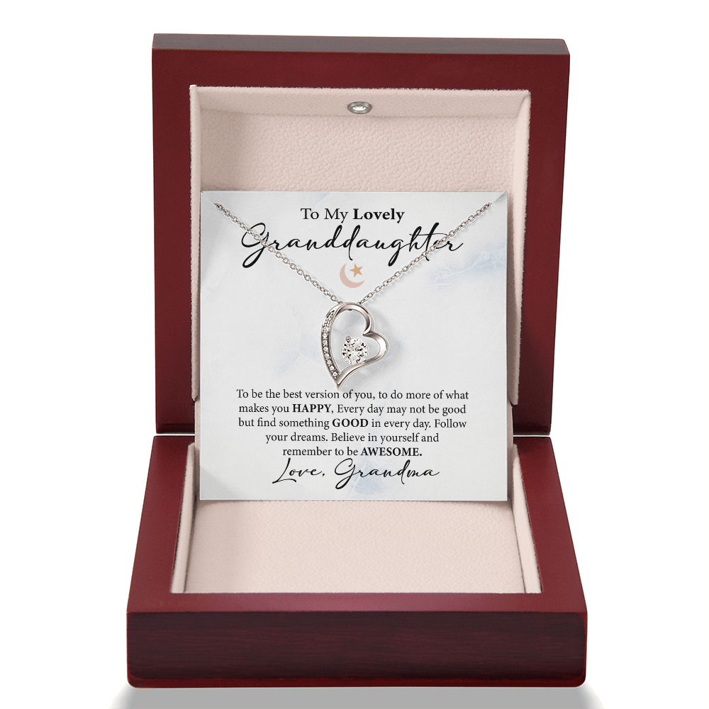To My Lovely Granddaughter- Forever Love Necklace Gift for You