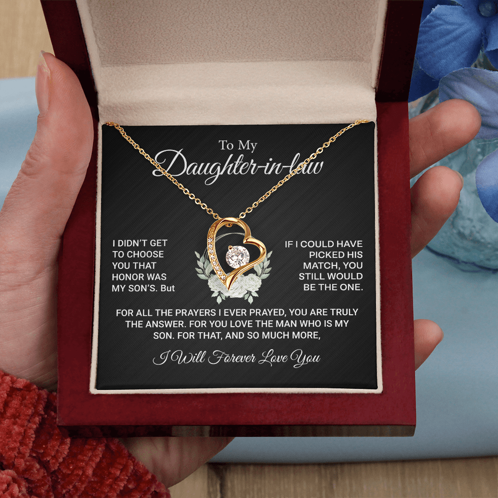 Gifts for Daughter-in-Law – Forever Love Necklace with Sentimental Message