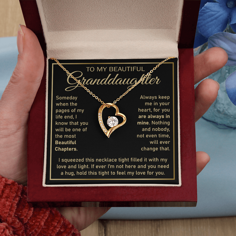 To My Beautiful Granddaughter, Forever Love Necklace Gifts