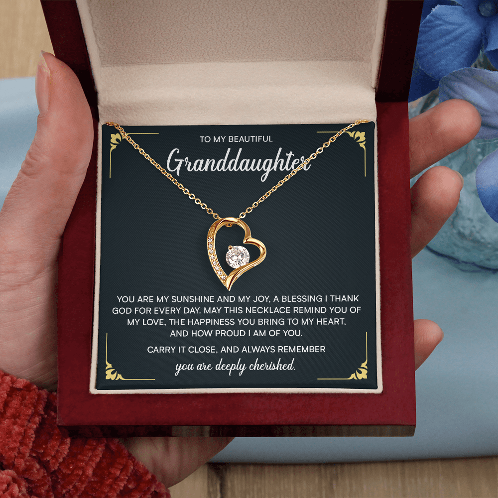 To My Granddaughter Necklace, Christmas Birthday Gifts