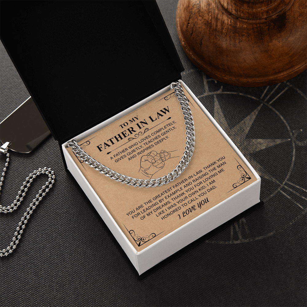 Best Father's day Cuban Link Chain Gifts for Father in law, Second Dad Father's day Gifts, Necklace for New Dad