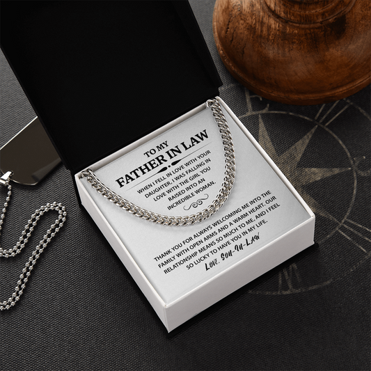 To My Father-in-law, Cuban Link Chain Gifts for Father's Day