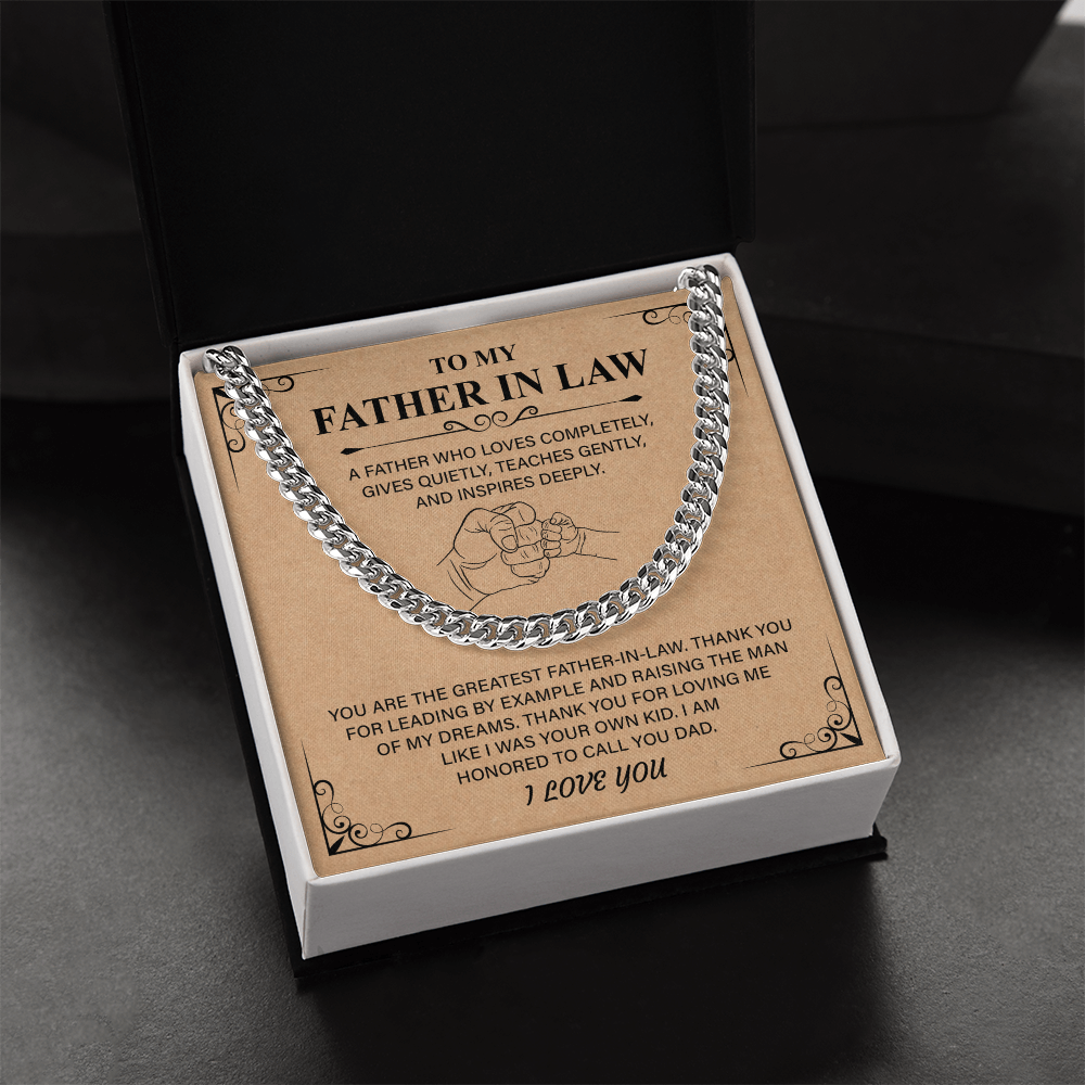 Best Father's day Cuban Link Chain Gifts for Father in law, Second Dad Father's day Gifts, Necklace for New Dad