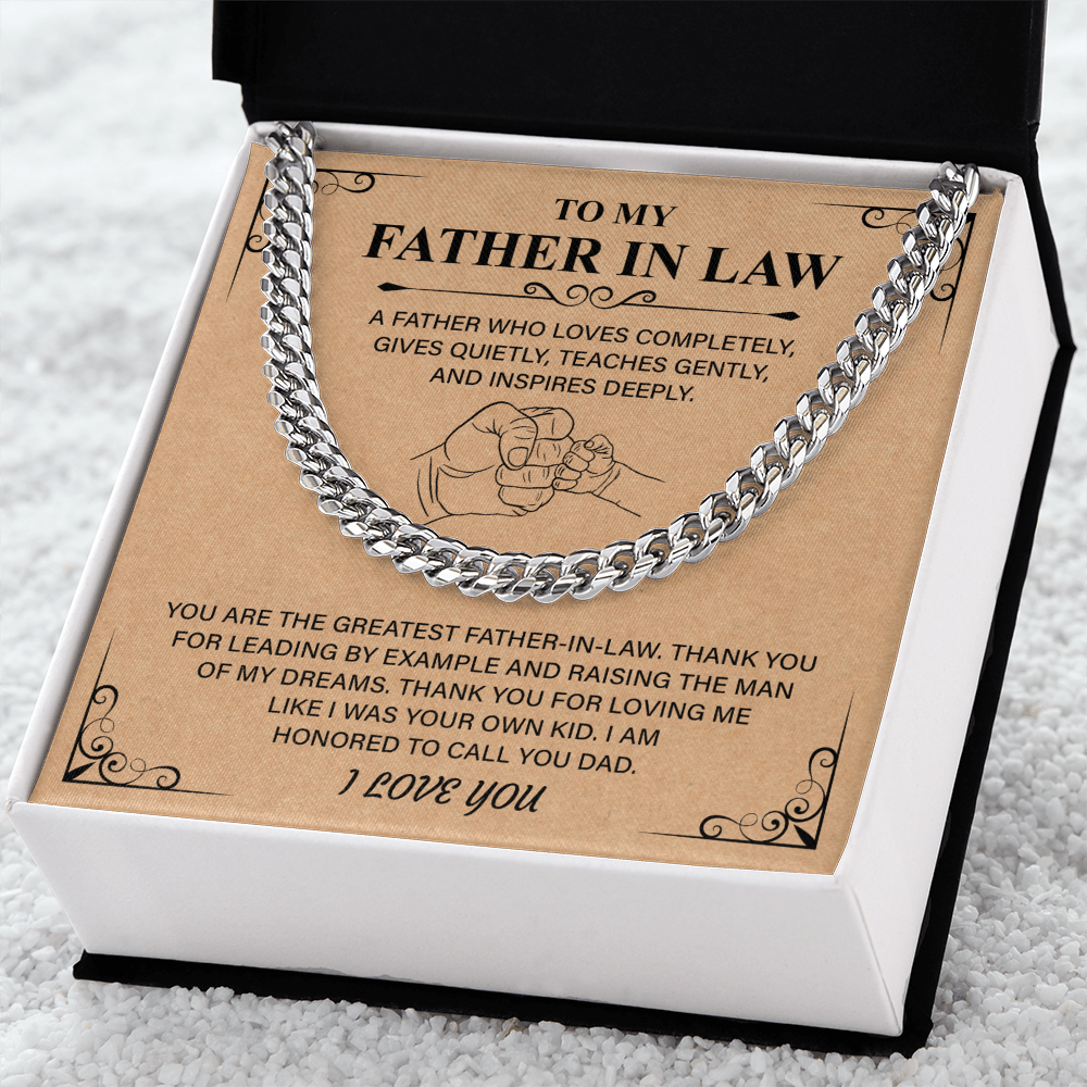 Best Father's day Cuban Link Chain Gifts for Father in law, Second Dad Father's day Gifts, Necklace for New Dad