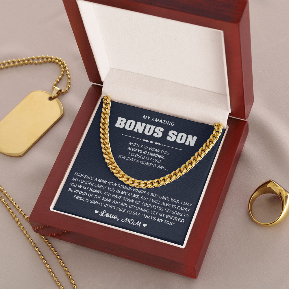 Bonus Son Birthday Blessing From Parents Necklace for Son