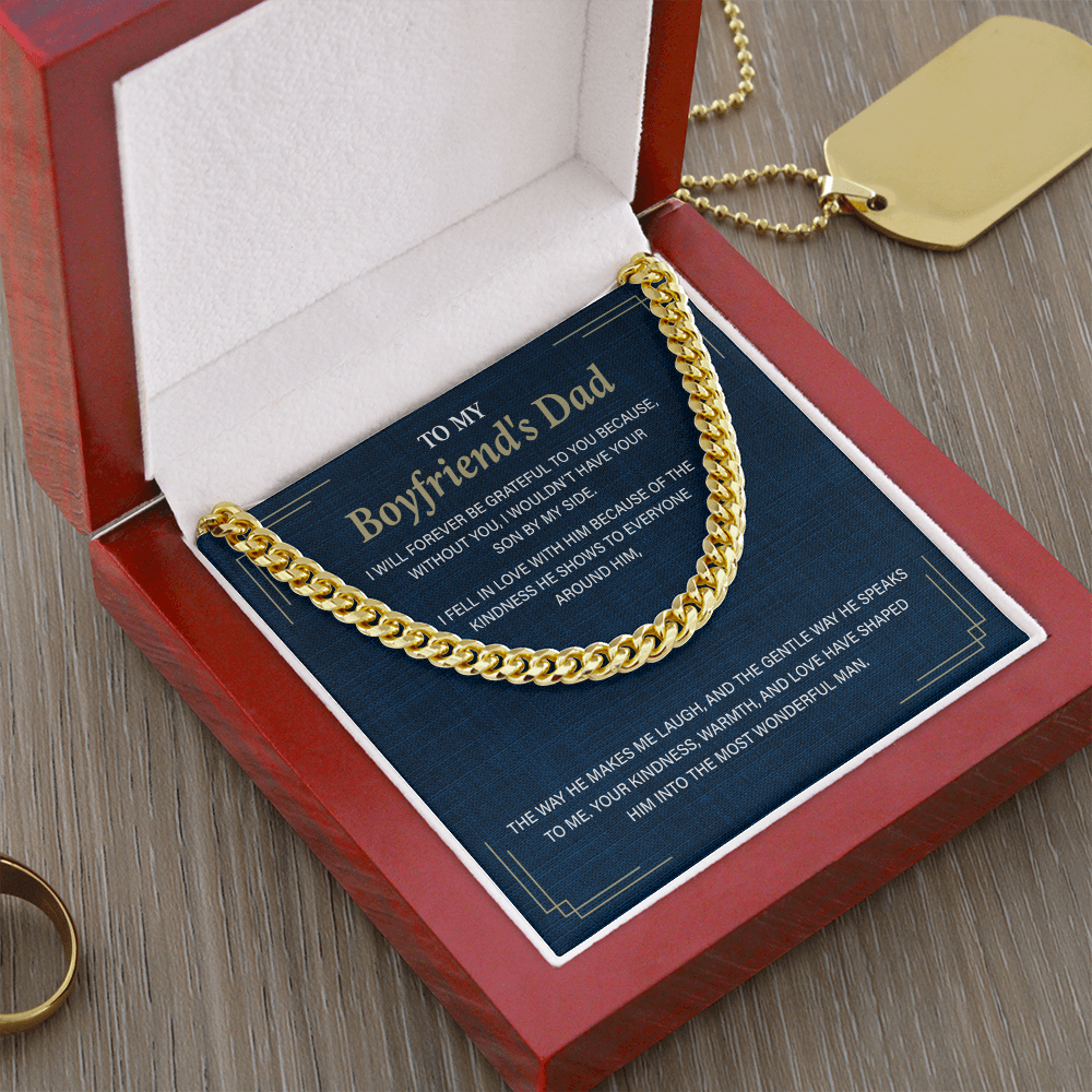To My Boyfriend's Dad, Father's Day Cuban Link Chain Gifts