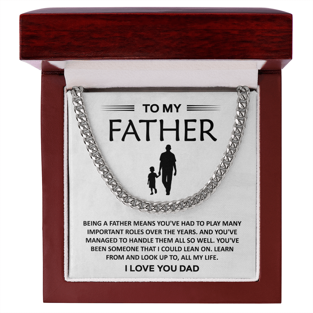 Father's Day Necklace Gifts for Dad- Cuban Chain Necklace