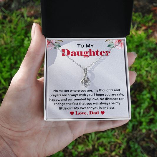 Daughter - Alluring Beauty Necklace With Massage card