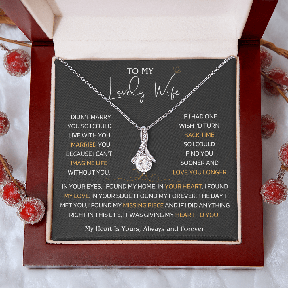 To My Wife Necklace , Womens Day Necklace for Wife