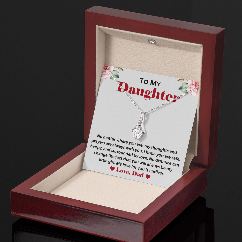 Daughter - Alluring Beauty Necklace With Massage card
