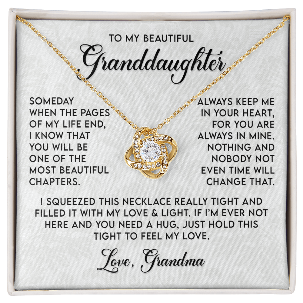 To My Granddaughter Necklace, Love Knot Necklace for Her