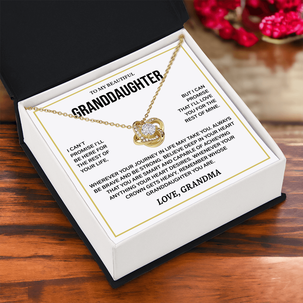 To My Beautiful Granddaughter Necklace, Love Knot Necklace