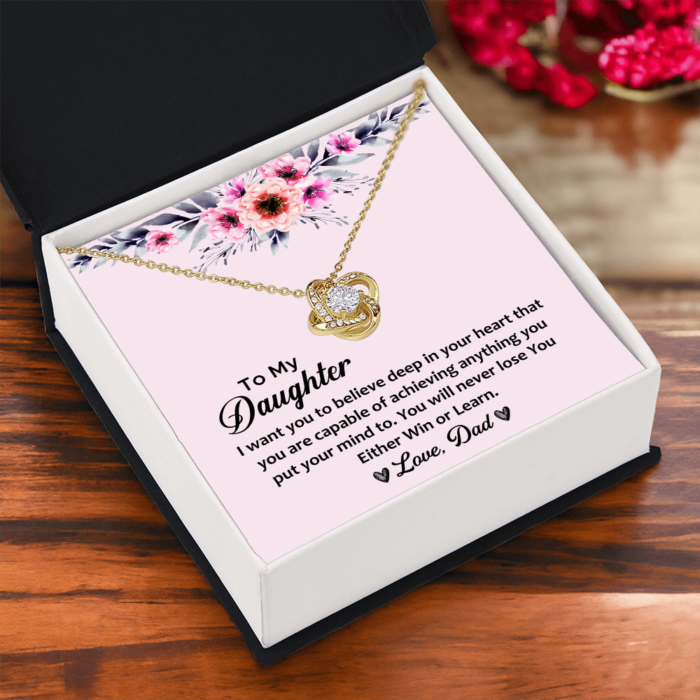 Love Dad - Love Knot Necklace, Gift idea for Daughter