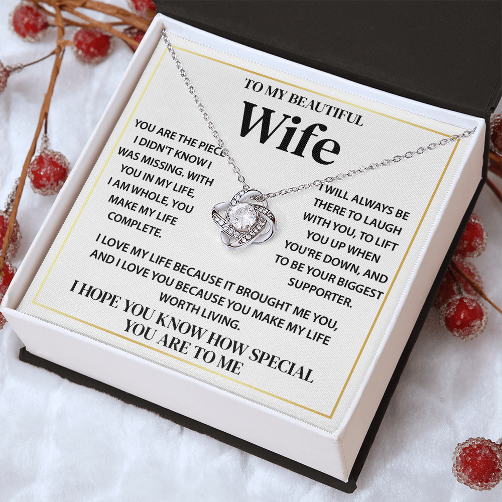 To My Beautiful Wife Necklace, Gifts for Wife