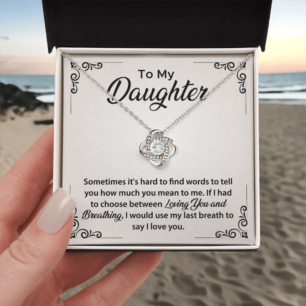 To My Daughter From Dad Love Knot Necklace, Daughter Necklace, Gifts for Daughter, Jewellery gifts for Daughter