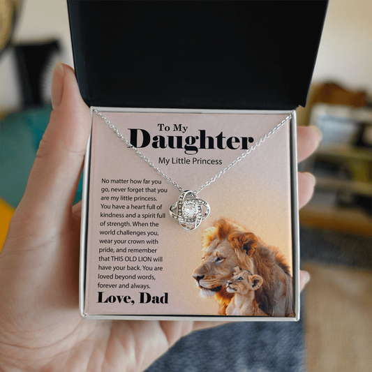 Daughter Necklace Gift - Love Knot Necklace From Dad