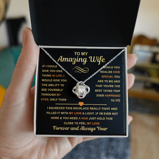 Wife Necklace from Husband, When Your wife Puts It On, Her Heart Shines Through