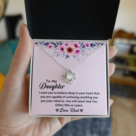 Love Dad - Love Knot Necklace, Gift idea for Daughter