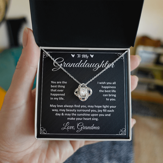 To My Granddaughter, Grandma and Granddaughter Necklace