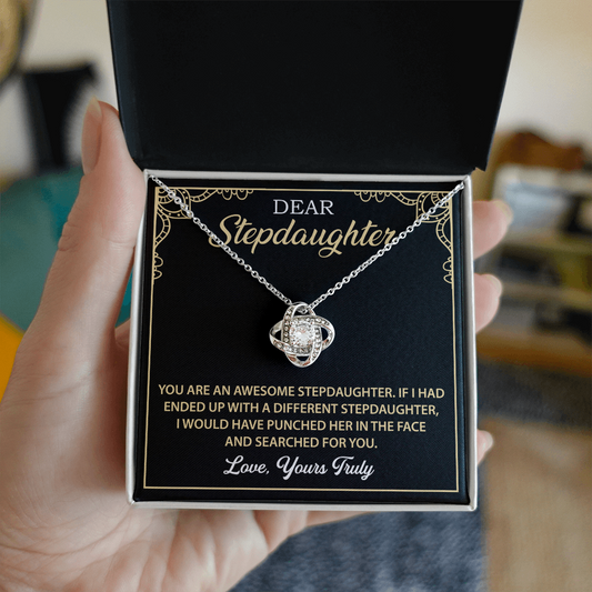 Gifts for Her, Love Knot Necklace for Stepdaughter