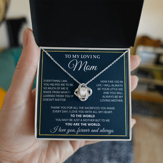 To My Mom Necklace From Son Daughter, Pendant Jewelry With Message Card