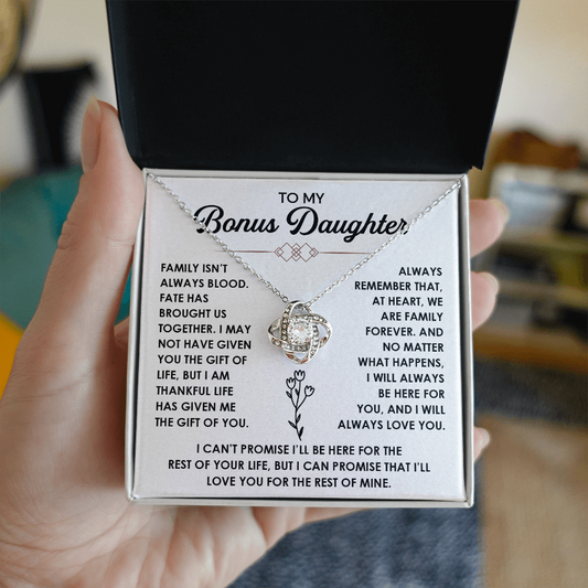 To My Bonus Daughter Necklace, She shines even more with this necklace on