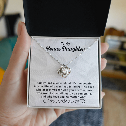 To My Bonus Daughter Necklace Gifts From Stepdad Stepmom