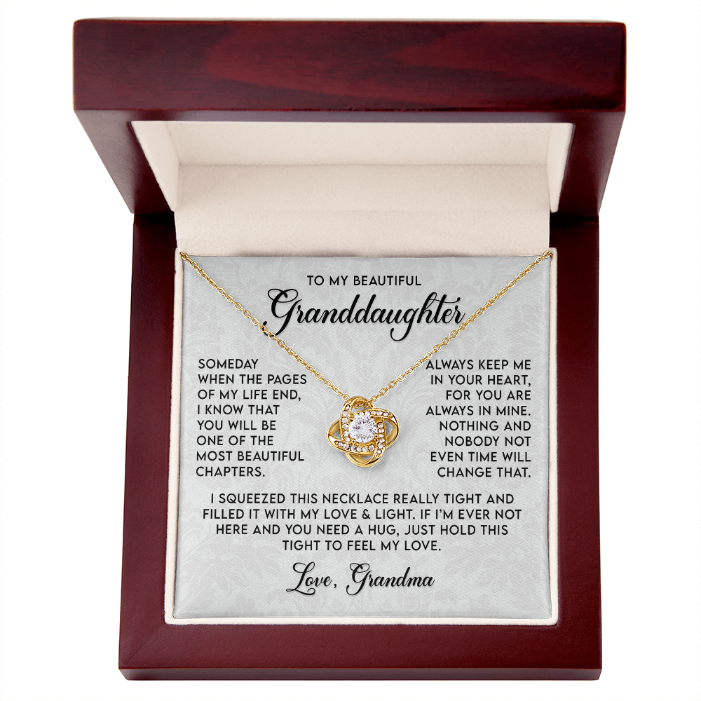 To My Granddaughter Necklace, Love Knot Necklace for Her