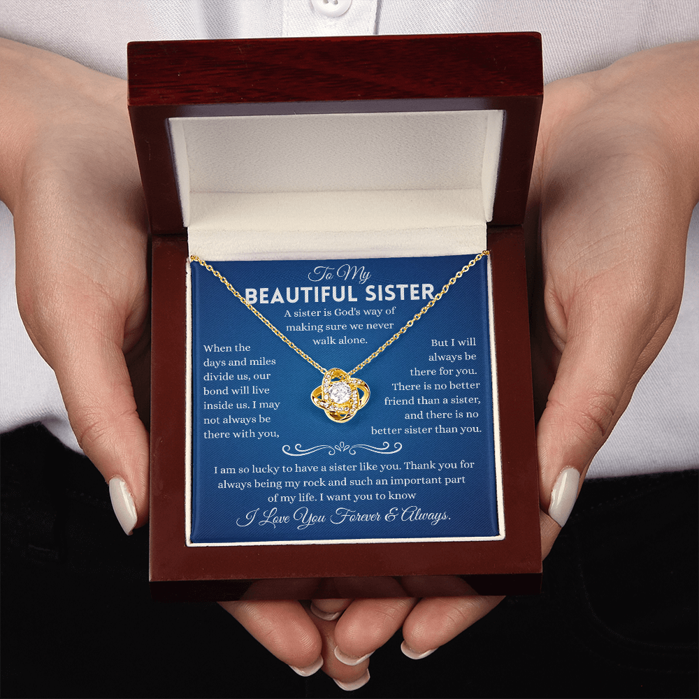Sister Necklace Gifts From Sister In Law, Sterling Silver Necklace With Message Card