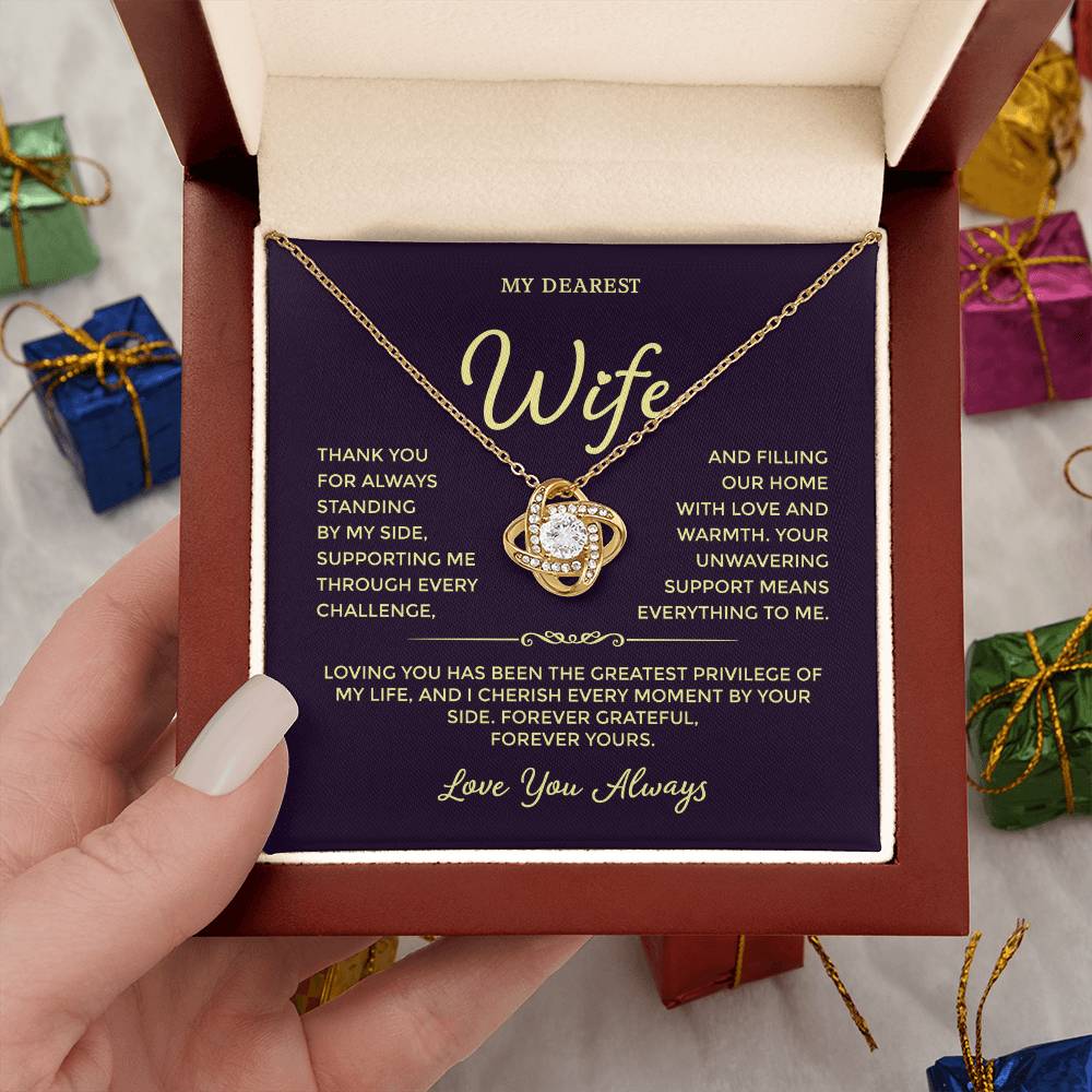 My Dearest Wife - White Gold Necklace for Women