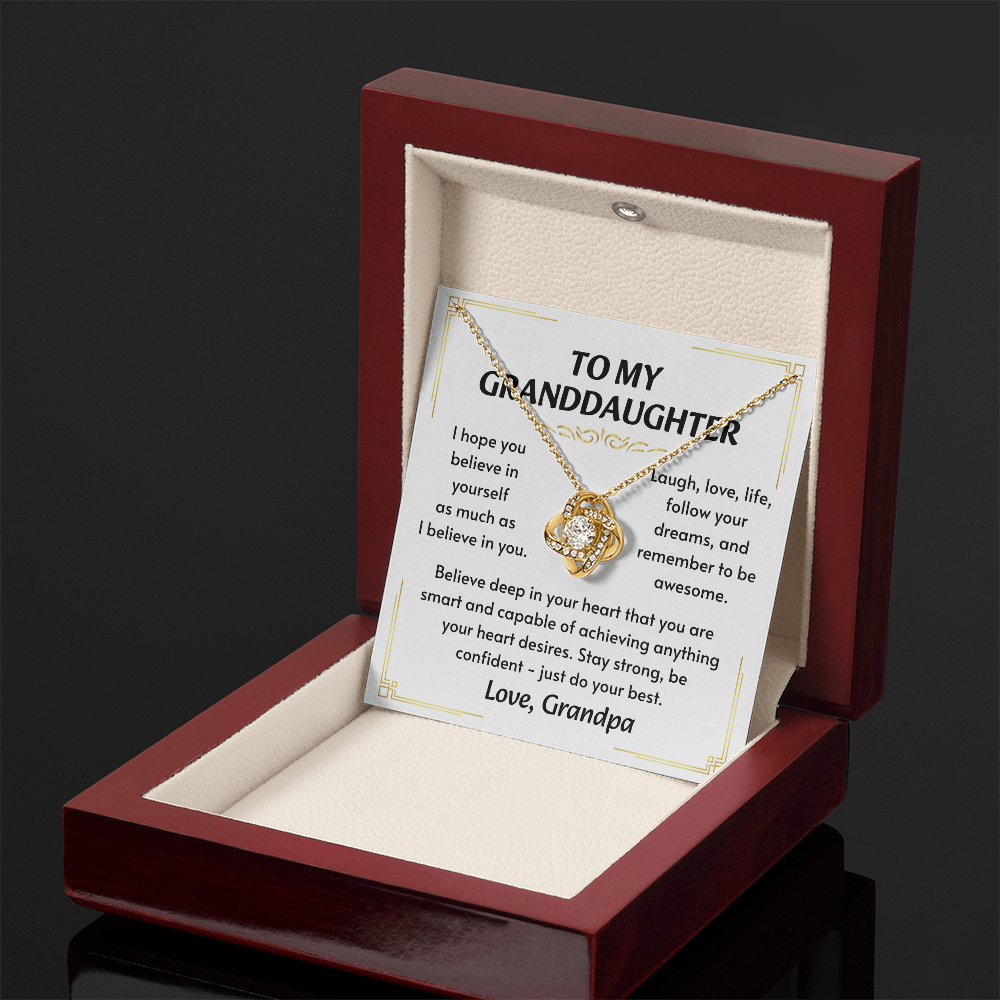 To My Granddaughter Necklace, Simple, stunning, and purely her