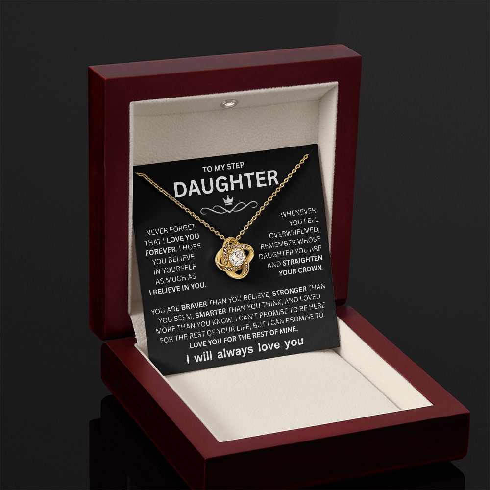 Step Daughter Necklace, Love Knot Necklace for Her
