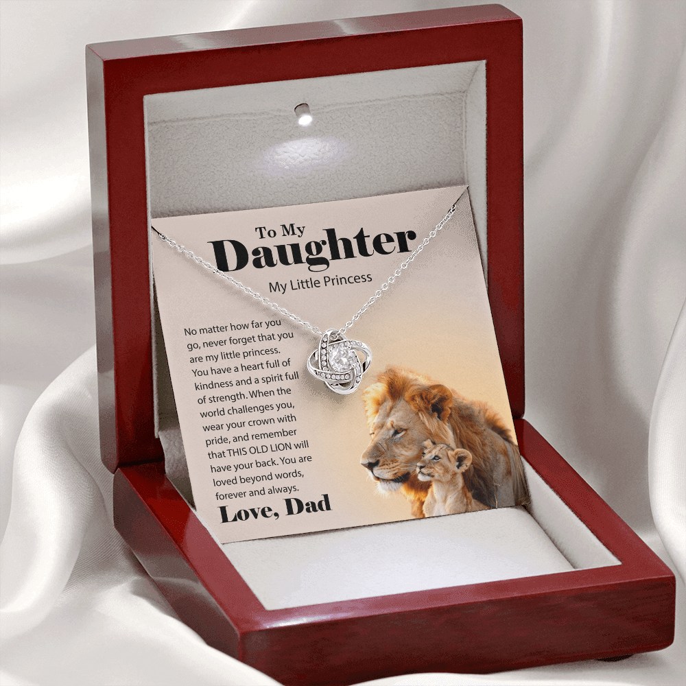 Daughter Necklace Gift - Love Knot Necklace From Dad