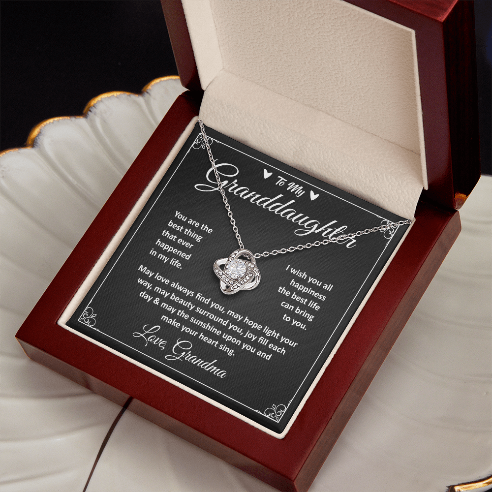 To My Granddaughter, Grandma and Granddaughter Necklace