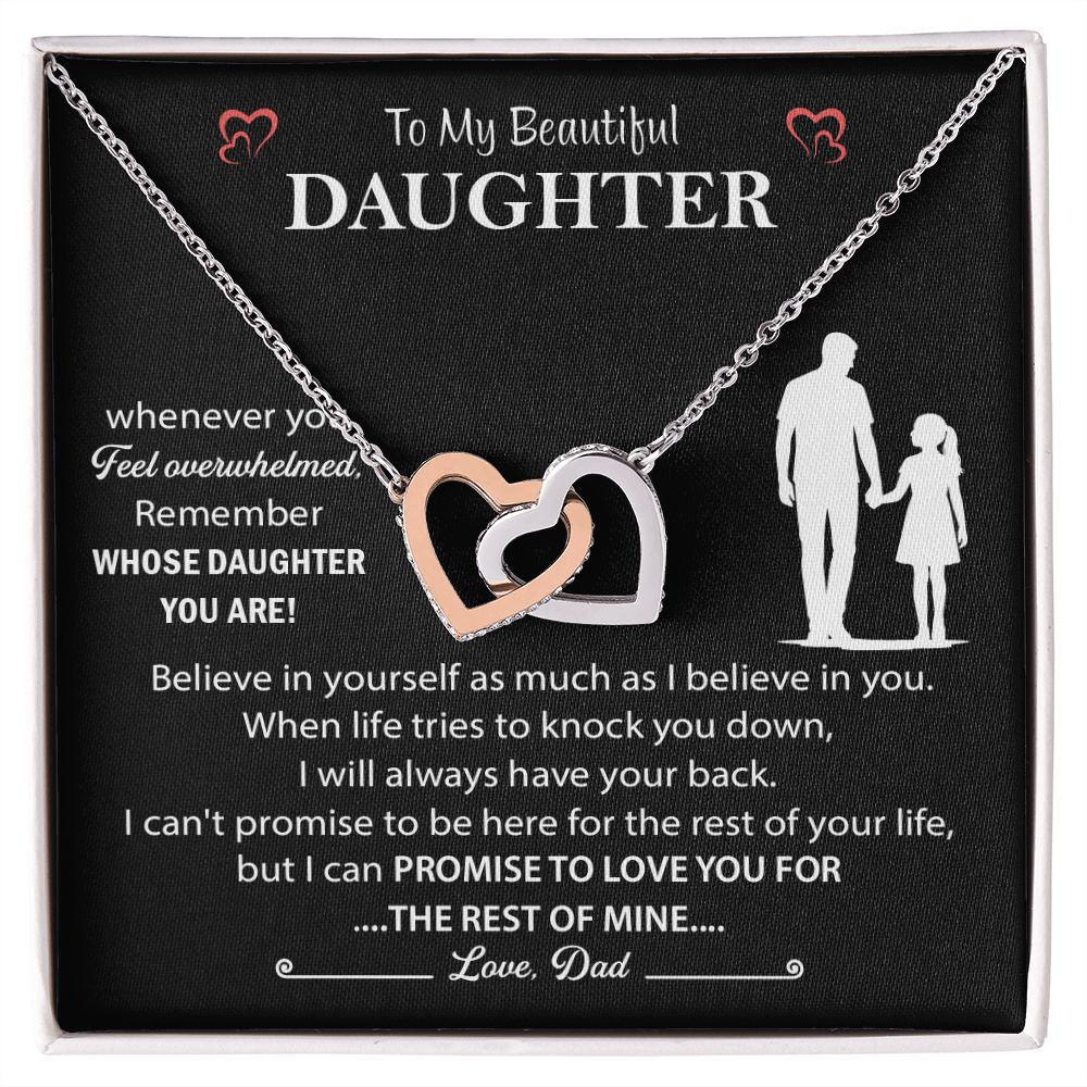 Daughter Necklace from Mom, Interlocking Heart Necklace