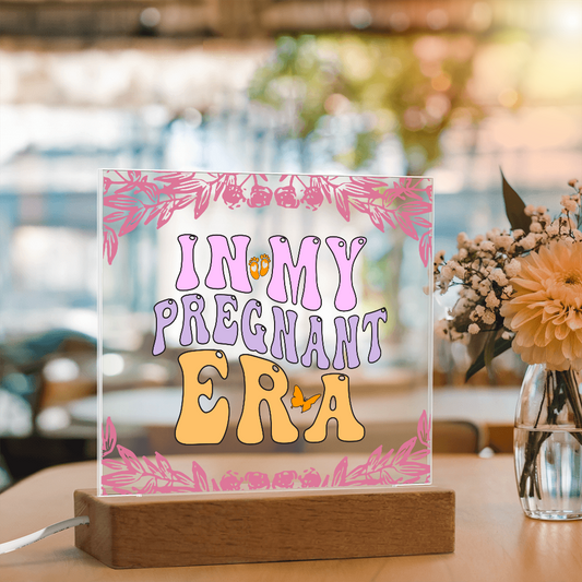 Pregnant Era Acrylic Square Plaque - Ideal Gift for New Moms
