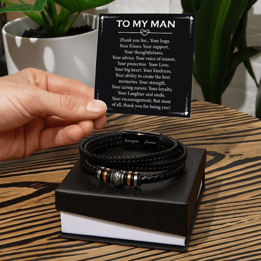 Mens Bracelets for Fiance Romantic Jewelry Gift for Him