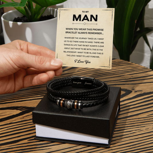 To My Man Love You Forever Bracelet With Heartfelt Message Card