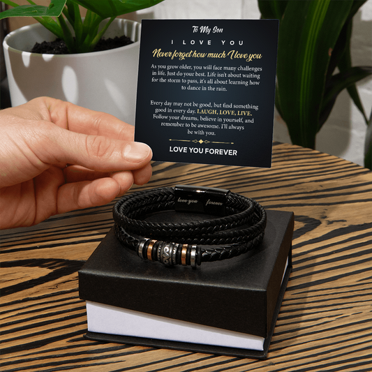 to my son bracelet from mom to son with message card & gift Box