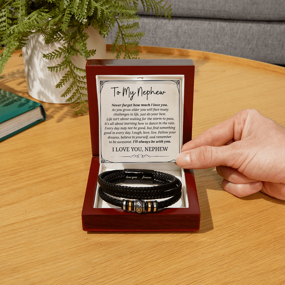 Gifts for Men, Love You Forever Bracelet for Nephew