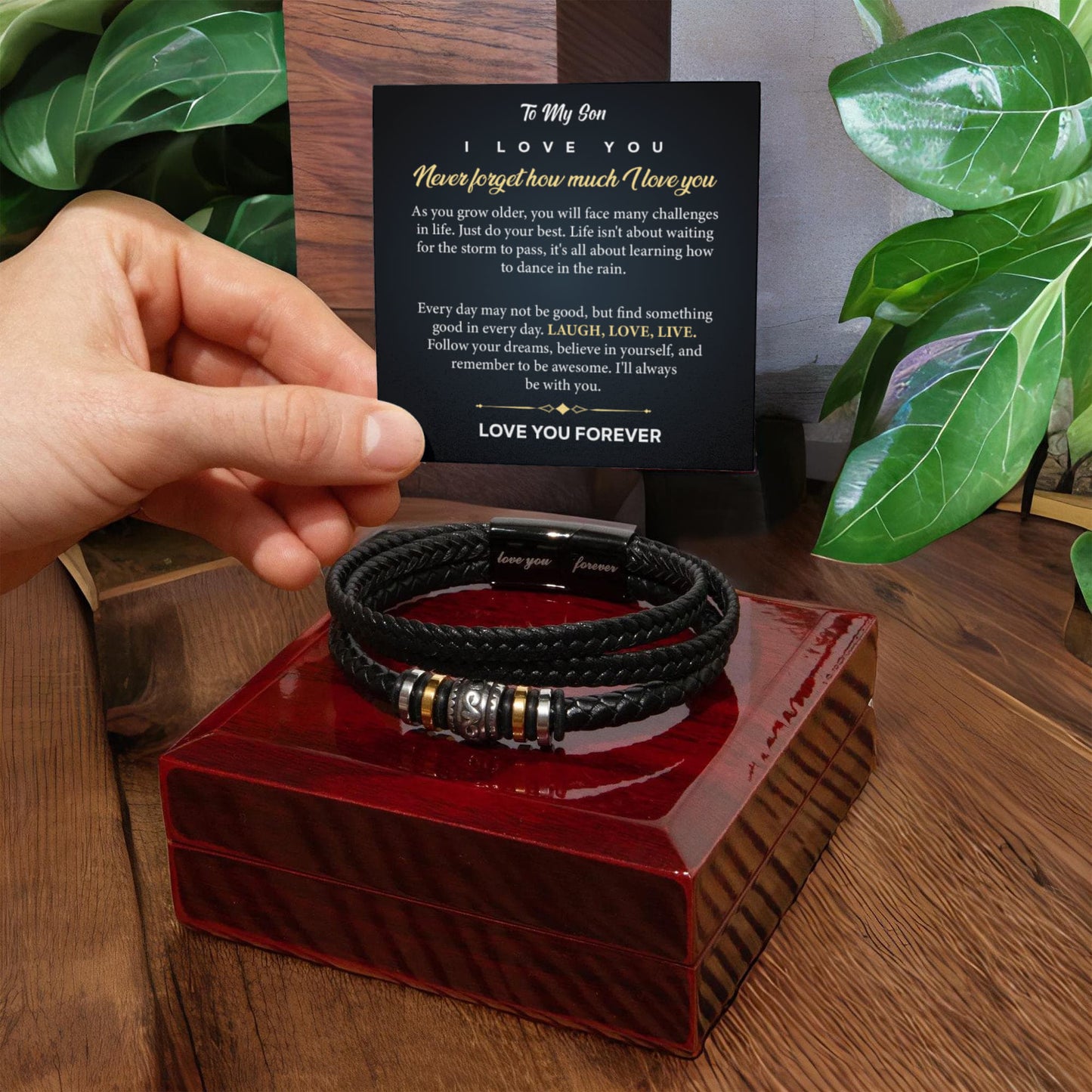 to my son bracelet from mom to son with message card & gift Box