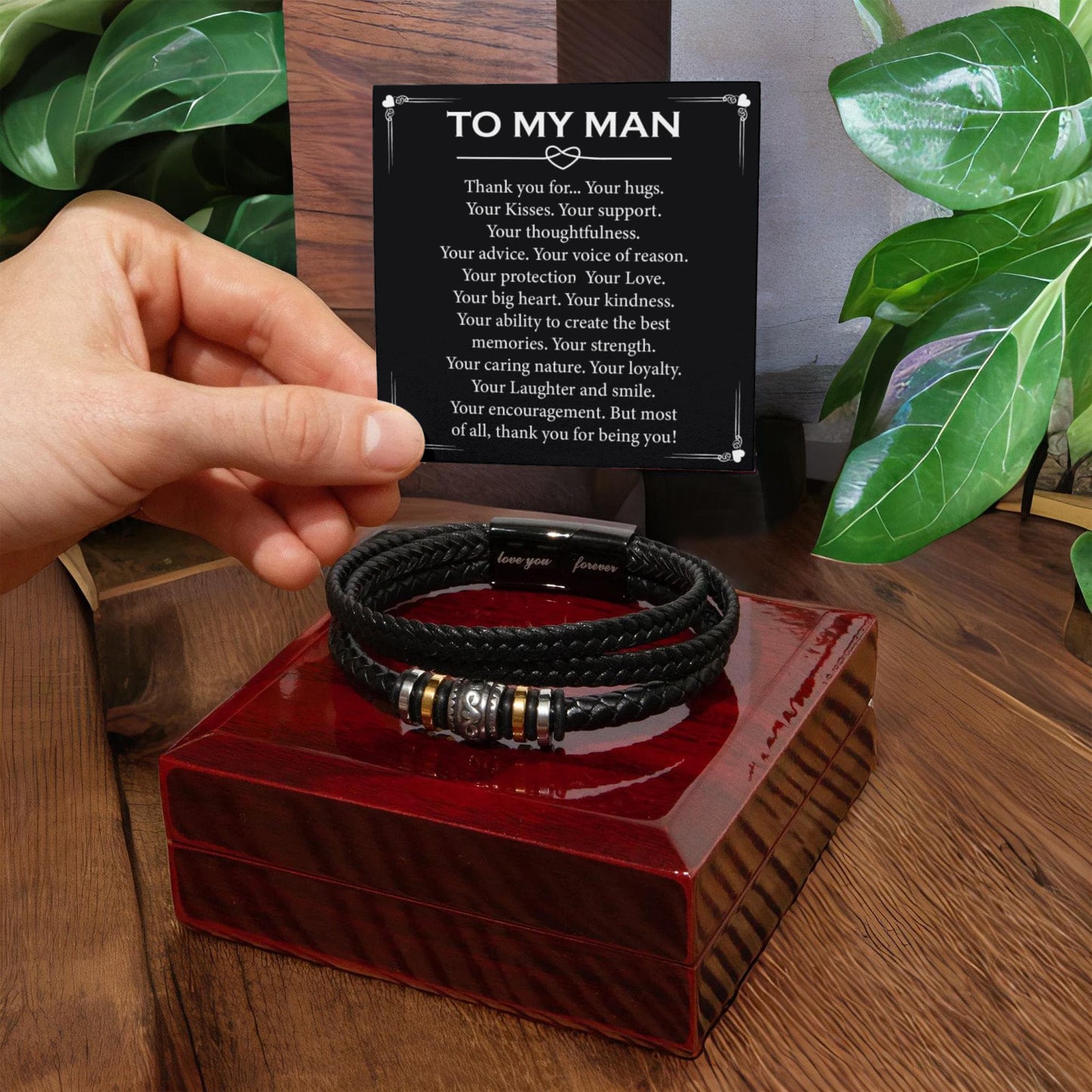 Mens Bracelets for Fiance Romantic Jewelry Gift for Him