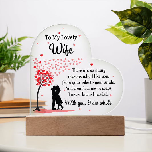Heart Acrylic Plaque - Unique Gift For My Wife, Wife Present