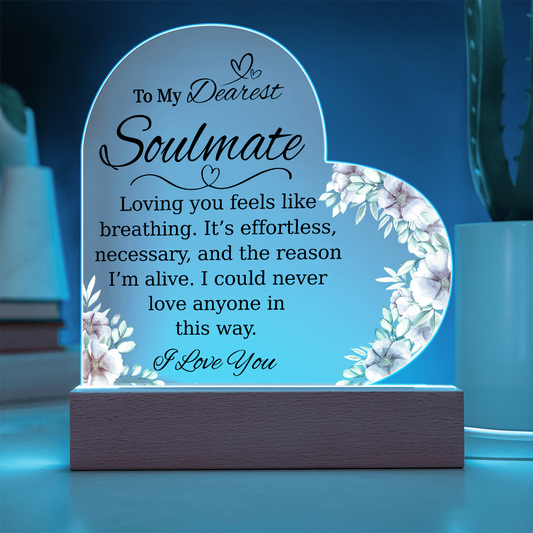 Heart Acrylic Plaque For My Soulmate - Wife Present