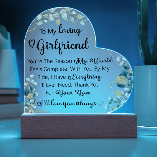To My Girlfriend Acrylic Plaque – Romantic Gift for Her