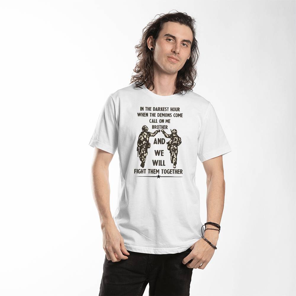 Personalised Stainless Steel Call On Me Brother Necklace T-shirt Family Soldier Military Army