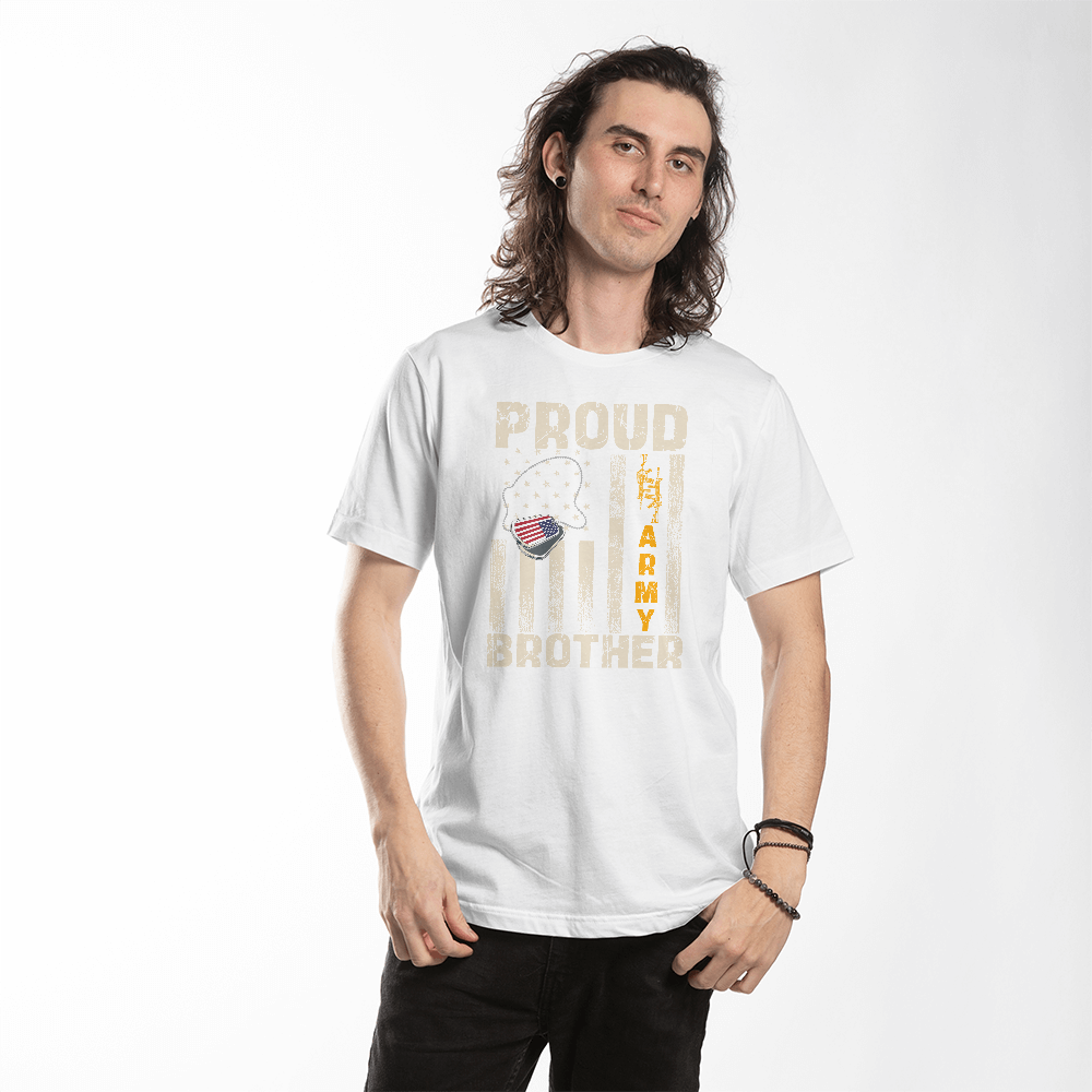 Proud Army Family Brother Shirts, Personalized Army Brother T-Shirt, USA Army Family Outfits, Military Family Gift