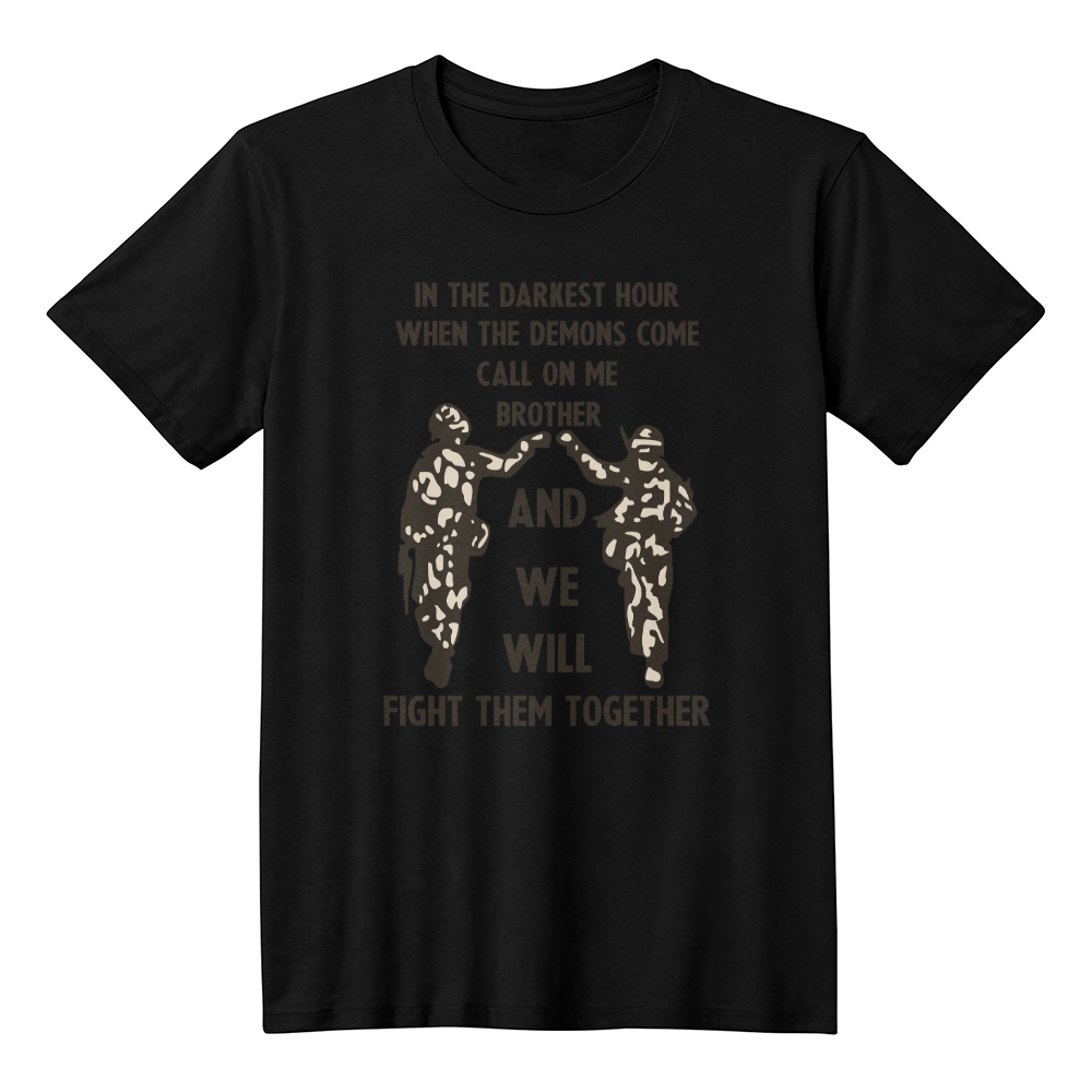 Personalised Stainless Steel Call On Me Brother Necklace T-shirt Family Soldier Military Army