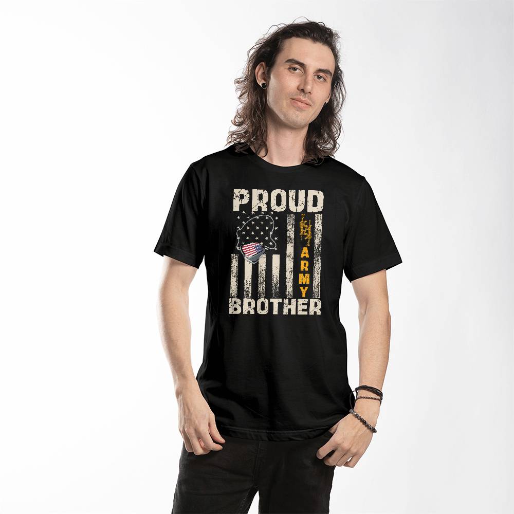Proud Army Family Brother Shirts, Personalized Army Brother T-Shirt, USA Army Family Outfits, Military Family Gift